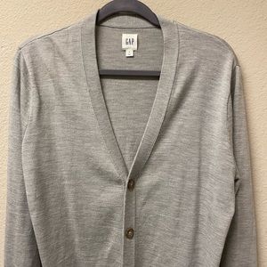 Gray GAP v-neck wool cardigan